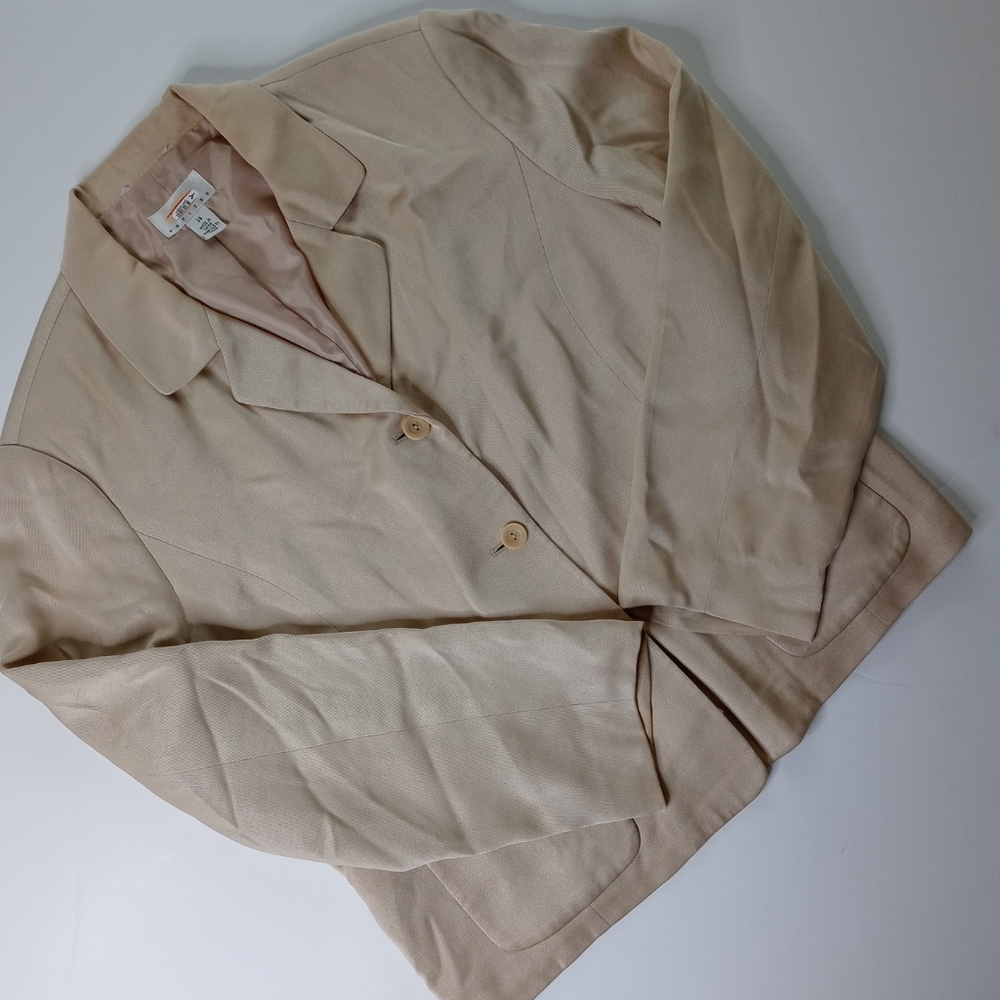 Talbot's Women's Pure Silk Beige Blazer Petite 14
